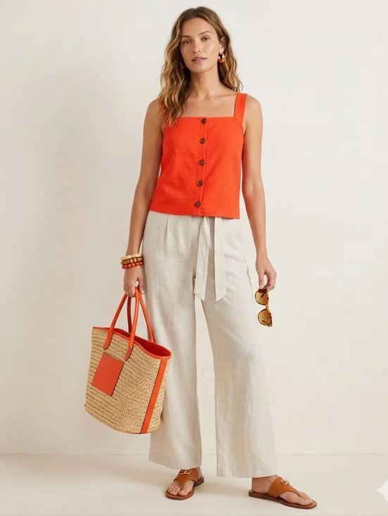 J.CREW - Textured Button-Front Tank - Picture 2 of 12